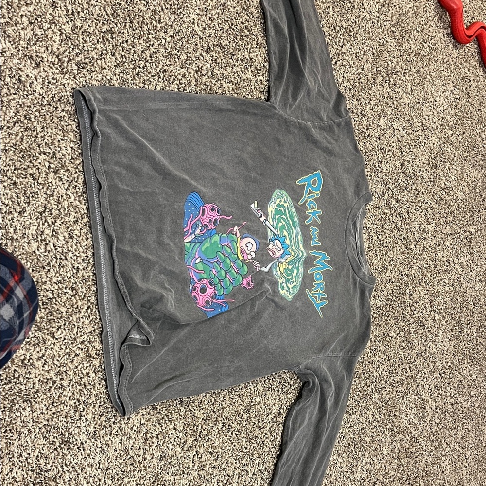 Rick and Morty Gray Long Sleeve Shirt